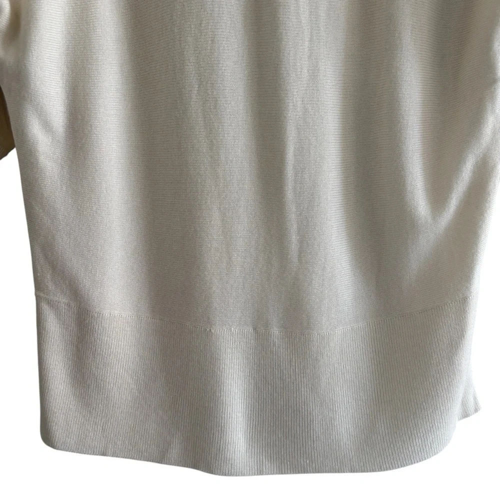 Ann Taylor Cashmere Blend Sweater Large Deep Pullover V-Neck Office Quiet Luxury